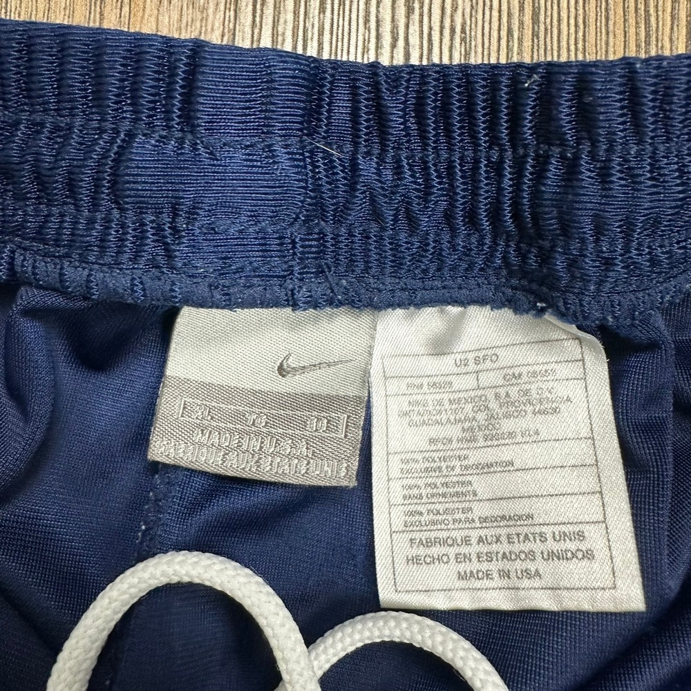 Nike Vintage 00s Athletic Shorts Men XL Navy Blue White Tag Shiny Silky Dazzle - Picture 5 of 7